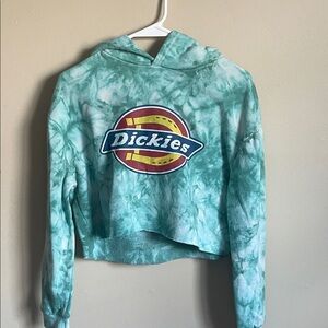 Dickies Teal Tie-Dye Cropped Hoodie (Bin U)